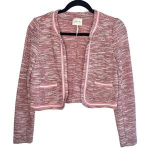 Frenchi Women's Pink Boucle Tweed Blazer Jacket Size Medium Preppy Coquette Twee